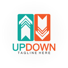 Arrows up down logo icon design template.