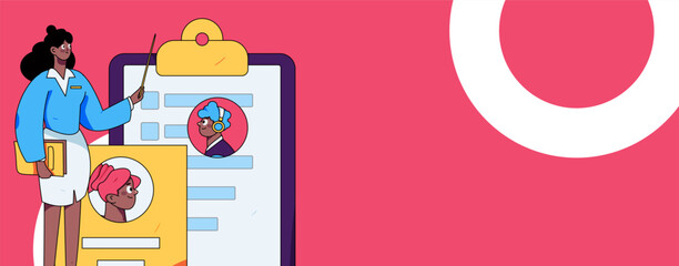 Job Interview People Flat Vector Concept Operation Hand Drawn Illustration
