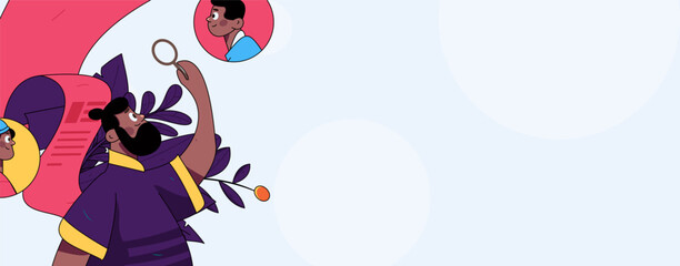 Job Interview People Flat Vector Concept Operation Hand Drawn Illustration
