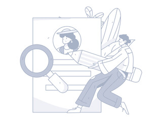 Job Interview People Flat Vector Concept Operation Hand Drawn Illustration
