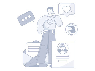 Job Interview People Flat Vector Concept Operation Hand Drawn Illustration
