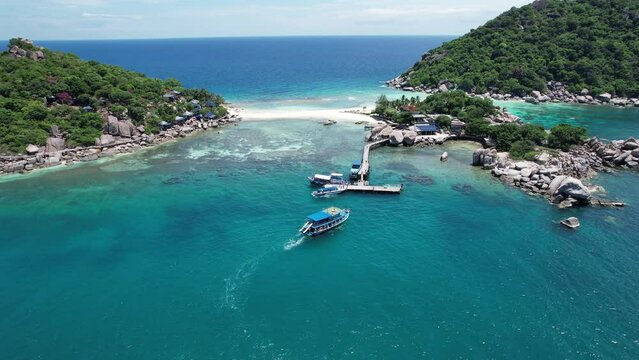 Aerial view of Koh Nang Yuan island in koh Tao, Thailand