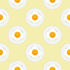 fried egg seamless pattern vector illustration