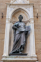 Statue of Saint Matthew in the  Exterior Tabernacle in the Exterior Perimeter of the Church of...