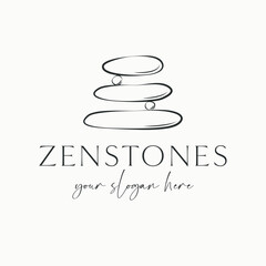 Zenstones vector logo design. Balance stones logotype. Yoga and meditation logo template.