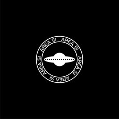 UFO icon, spacecraft of alien icon isolated on black background 