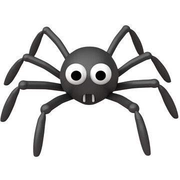 3D Rendering Halloween Illustration - Black Spider