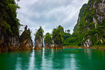 Landscape from Thailand, Khao Sok National Park, on a rainy day.