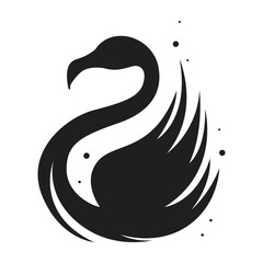 Flamingo vector icon design. Tropical bird flat icon.