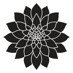 Dahlia flower vector icon design. Floral flat icon.