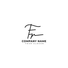 Fr Initial signature logo vector design