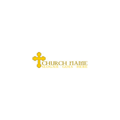 Church christian logo icon design template isolated on white background