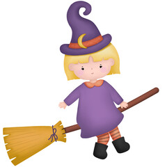 little witch on halloween 