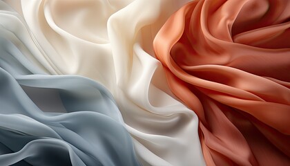Photo of close-up of france colors fabric in white, red, and blue