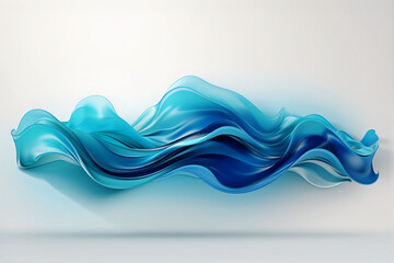 Fototapeta na wymiar Abstract background with wavy lines. Blue smooth waves of liquid consistency. Generative AI