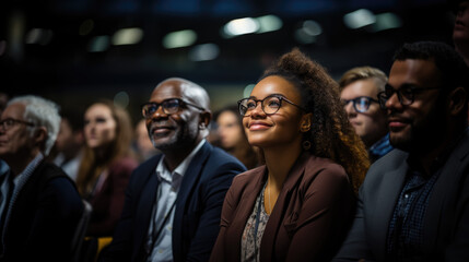 Corporate Success: Black Business Leaders and Entrepreneurs Are Prominently Represented in an Empowering Conference Audience



 - obrazy, fototapety, plakaty