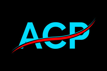 ACP logo. ACP latter logo with double line. ACP latter. ACP logo for technology, business and real estate brand