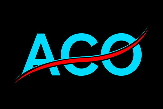 ACO logo. ACO latter logo with double line. ACO latter. ACO logo for technology, business and real estate brand
