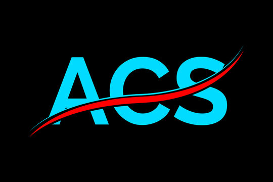 ACS logo. ACS latter logo with double line. ACS latter. ACS logo for technology, business and real estate brand