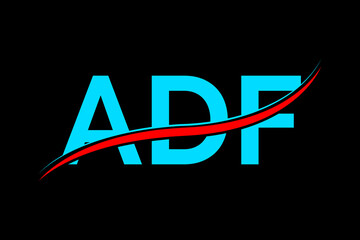 ADF logo. ADF latter logo with double line. ADF latter. ADF logo for technology, business and real estate brand