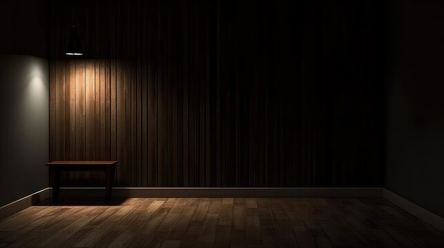 nice dark room with wall lamp and dramatic lighting, best for background concepts and ideas for business presentation background, wallpaper and backdrop