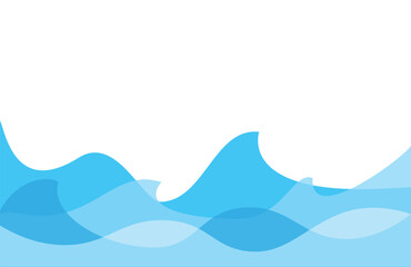 Waves background vector. Abstract banner design elegant blue wave ocean beach party backdrop illustration.