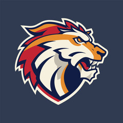 lion, American football logo, vector