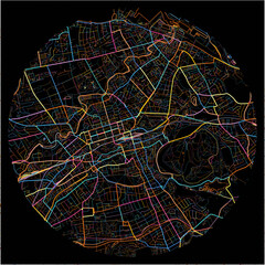 Colorful Map of Edinburgh, Edinburgh with all major and minor roads.