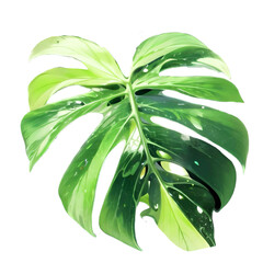 green leaf isolated on white background