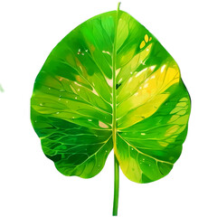 green leaf isolated on white background