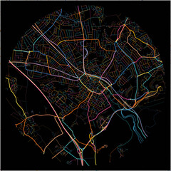 Colorful Map of Luton, East of England with all major and minor roads.
