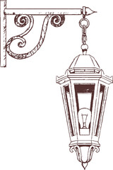 Vintage lamp clipart 