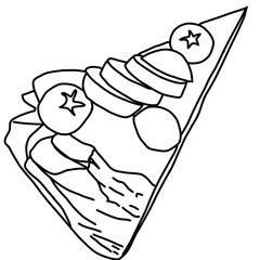 Pice of cake - Isometric vector illustration in flat design.