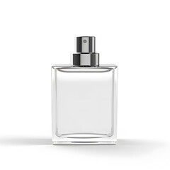 transparent glass square bottle of cologne 