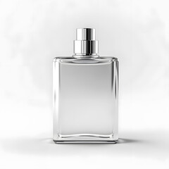 transparent glass square bottle of cologne 
