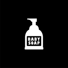 Nursery baby lotion bottle isolated on black background