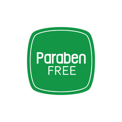 paraben free sign on white background	