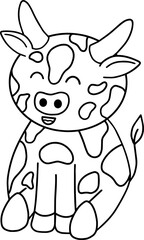 Cow with face expression, emotion