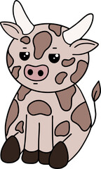 Cow with face expression, emotion