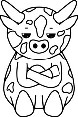 Cow with face expression, emotion