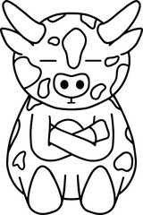 Cow with face expression, emotion