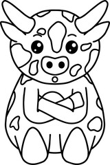 Cow with face expression, emotion