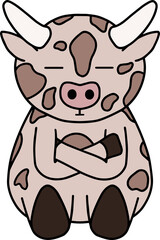 Cow with face expression, emotion