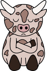 Cow with face expression, emotion