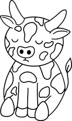 Cow with face expression, emotion