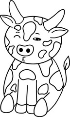 Cow with face expression, emotion