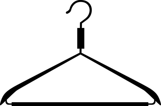 recommend clip art: Metal coat hanger outline icon. silhouette coat hanger. Front view.