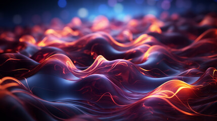 fire and smoke, abstract futuristic wave, generative ai