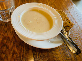 Onion Mushroom Bisque and Bread