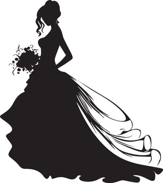 recommend clip art: Bride Maid Wedding Dress Flowers